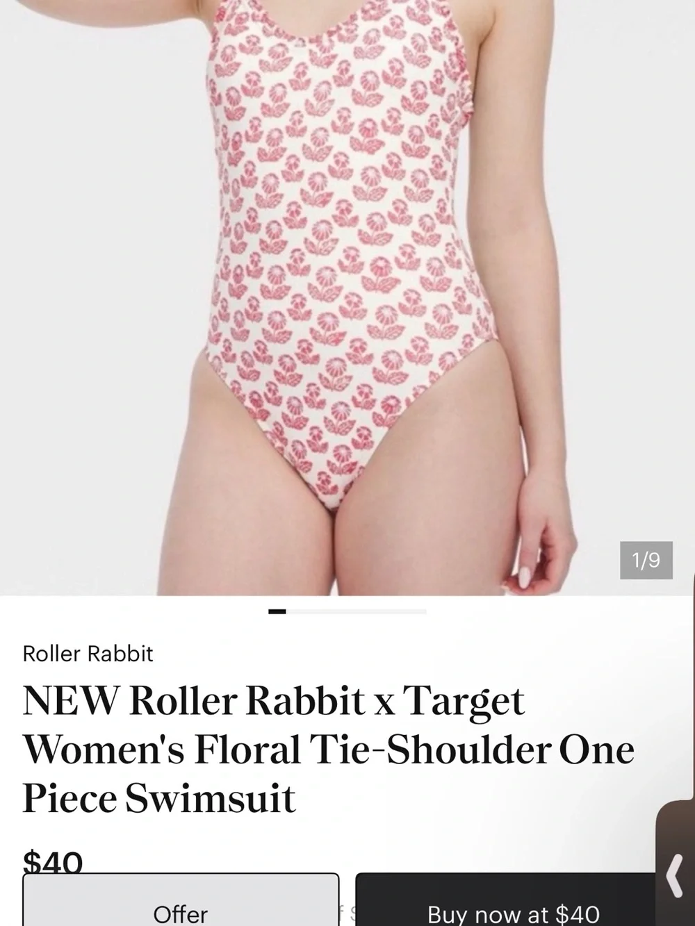 New Roller Rabbit x Target Women Pink Seashell Print One-Piece Swimsuit